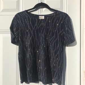 SPARKLY TOP WITH SHORT SLEEVES